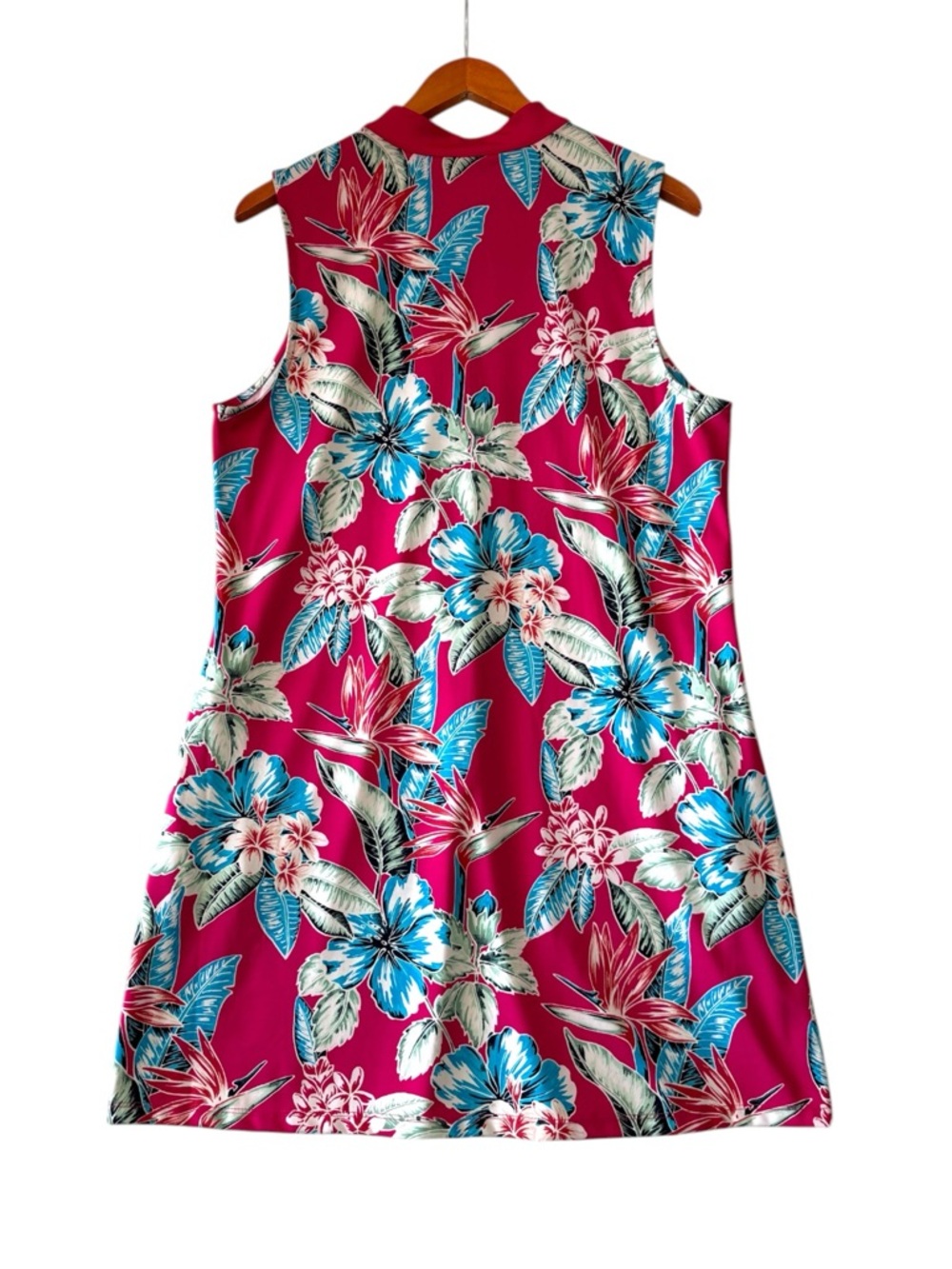 Tommy Bahama Golf Floral Sleeveless Dress XL Pink Tropical Pockets - Picture 3 of 3